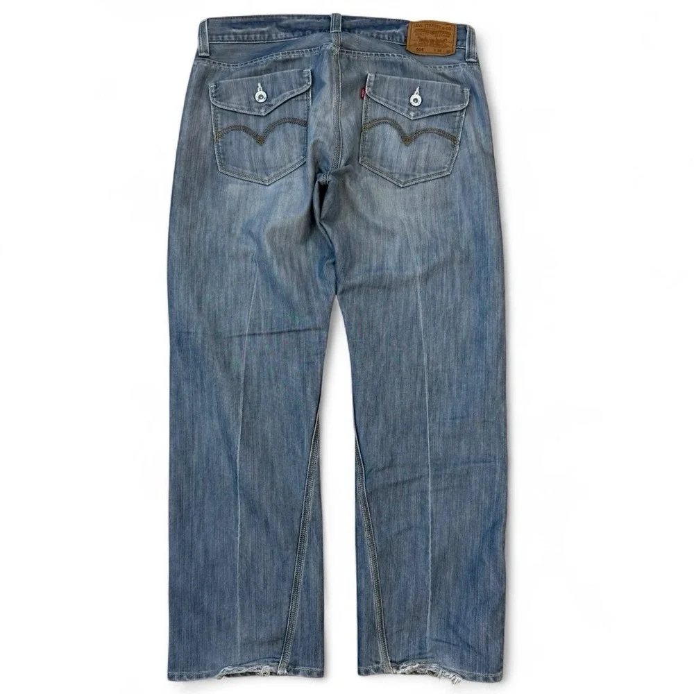 Vintage Levi's 514 Distressed Straight Fit Blue Jeans Men's Size 36x29 Y2K Denim